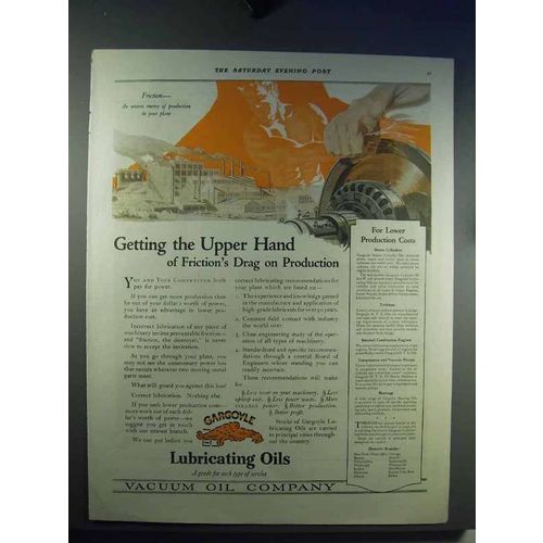 1921 Gargoyle Lubricating Oils Ad - Friction's Drag