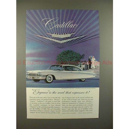 1960 Cadillac Car Ad - Elegence That Expresses it!