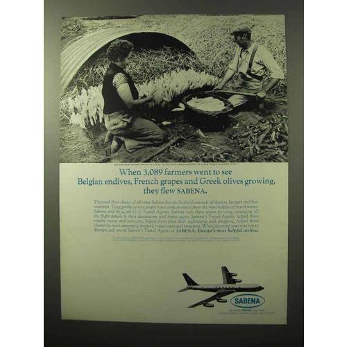 1964 Sabena Airlines Ad - 3,089 Farmers Belgian Endives