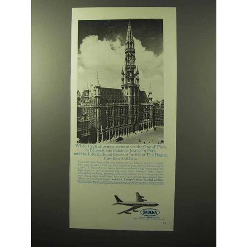 1964 Sabena Airlines Ad - Grand' Place in Brussels