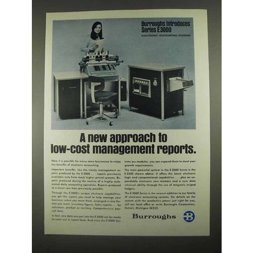 1967 Burroughs E3500 Electronic Accounting System Ad