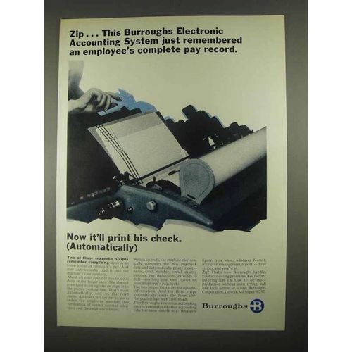 1967 Burroughs Electronic Accounting System Ad - Zip