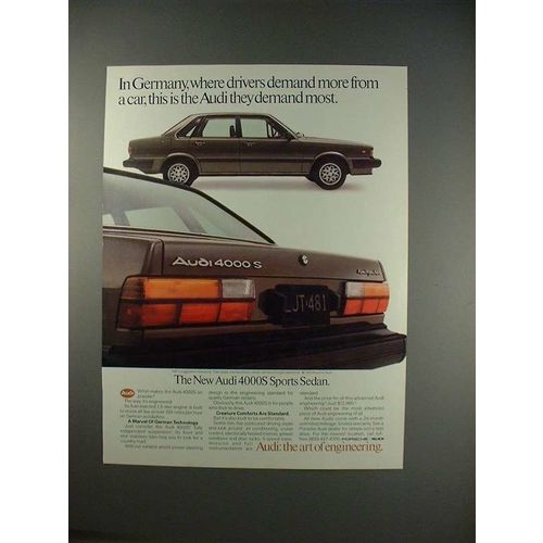 1983 Audi 4000S Sports Sedan Car Ad - Demand Most!