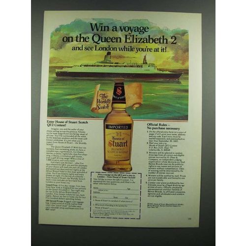 1983 House of Stuart Scotch Ad - Win a Voyage on Queen Elizabeth 2