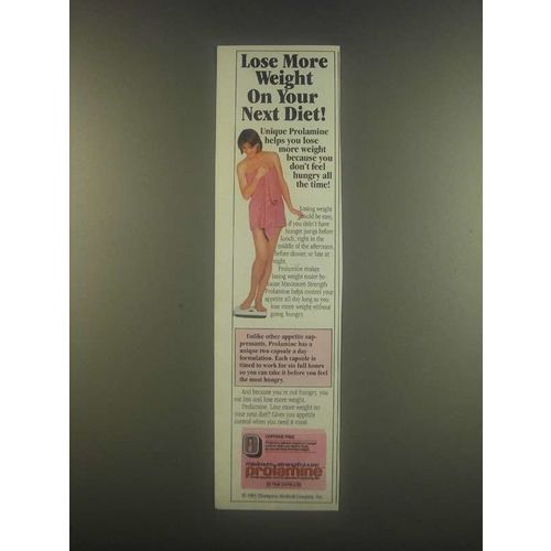 1985 Prolamine Capsules Ad - Lose More Weight