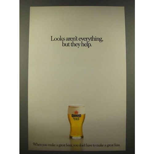1986 Heineken Beer Ad - Looks Aren't Everything, But They Help