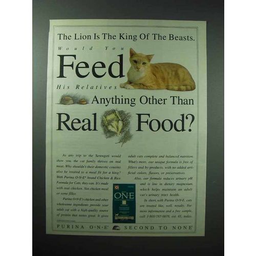 1997 Purina One Cat Food Ad - King of the Beasts