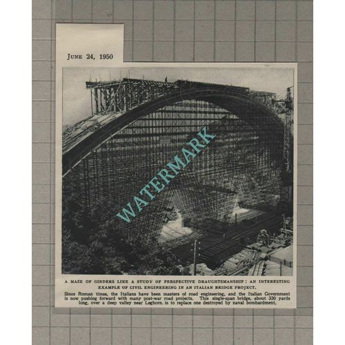 C3477) Italian Bridge Near Leghorn Italy - 1950 Clip