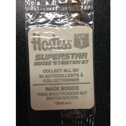 Wade Boggs Boston Red Sox Hostess Suprstar 87 sticker sealed in bag