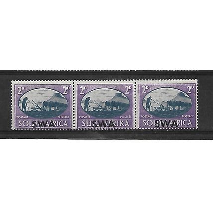 SouthWestAfrica.SG132 2d "Peace" strip of 3.Unmounted Mint.May21b