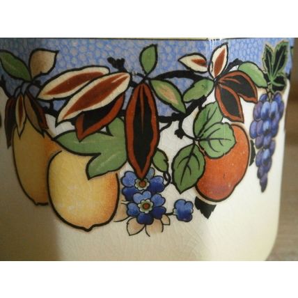 Art Deco Lancasters Ltd Fruit Design Preserve Pot With Metal Lid