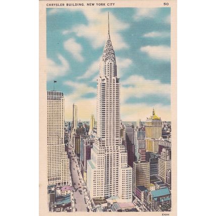 New York City - Lot of 6 - Linen Era Postcards - Chrysler, Empire State Building