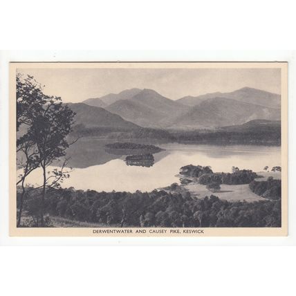 Derwentwater and Causey Pike Lake District Postcard Cumbria G P Abraham