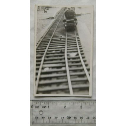 Photo of a steam train on track