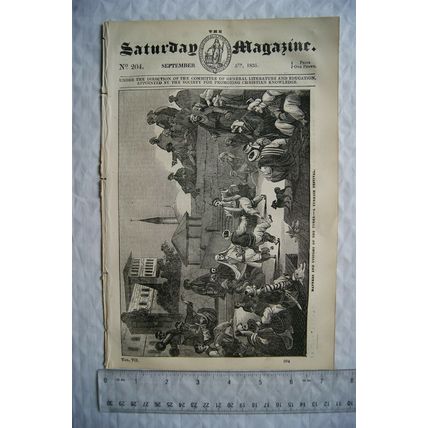1835 The Saturday Magazine No. 204 Turkey, Philip Melancthon, palm, oyster, gymn