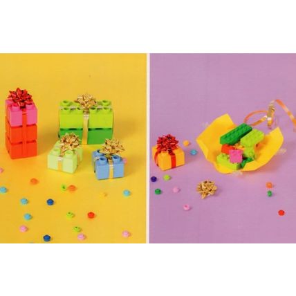 Birthday Presents Wrapping Paper Childrens Toy Lego Model Display Postcard