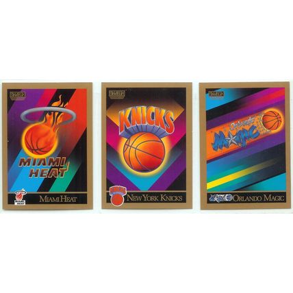 Lot of 9x 1990 Skybox Basketball Team Checklists