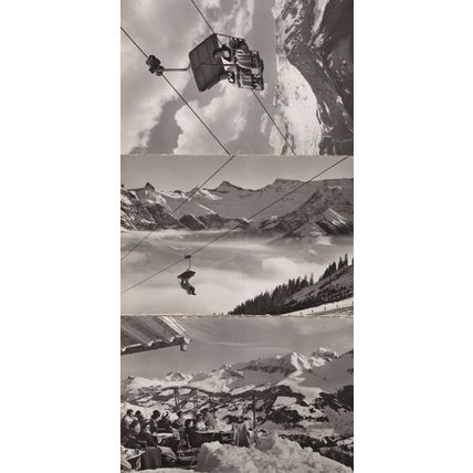 Adelboden Ski Lift 3x Real Photo Switzerland Old Postcard s