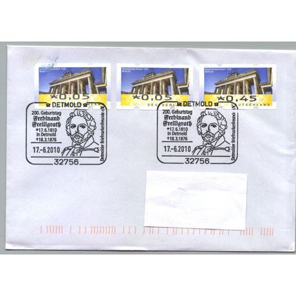 Deutschland SSt. Detmold "200. Geb. Ferdinand Freiligrath" 2010