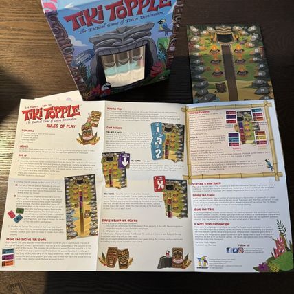 Gamewright Tiki Topple Family Board Game 100% Complete 2-4 Players Fun Family