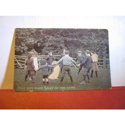 RING A RING ROSES CHILDREN PLAYING used antique postcard Living Picture series =
