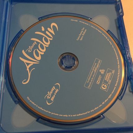 1992 Disney Original Aladdin Animated Movie Blu-Ray (No DVD No Digital)