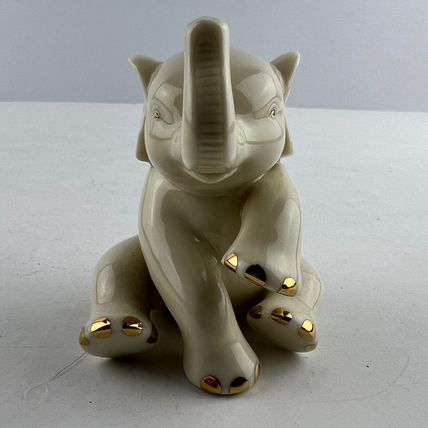 Lenox China Elephant Figurine White and Gold Vintage Collectible