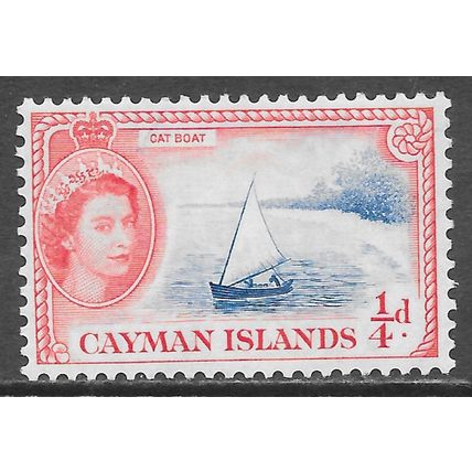 CAYMAN ISLANDS 1953 QE2 CAT BOAT SAILING MINT MH