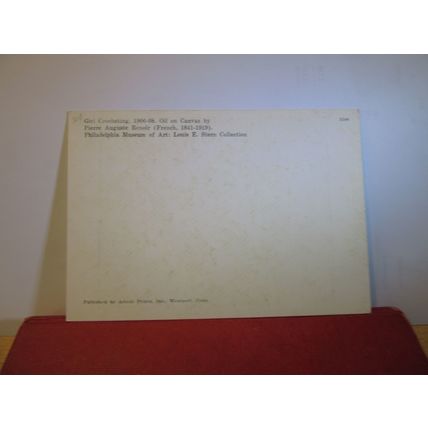 GIRL CROCHETING by Pierre Auguste Renoir .. unused American postcard =