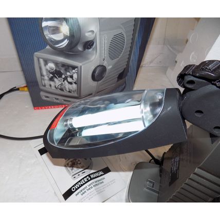 Claybrooke 8-in-1 Companion Black And White TV Radio Flashlight Lamp 20734