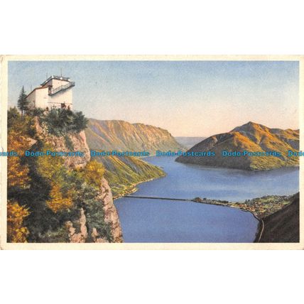 R091536 Monte S. Salvatore. Vetta. Vista verso il Ponte di Melide. 1950
