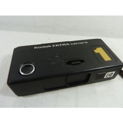Vintage 1970s Kodak Ektra 1 Camera For 110 Film Cartridge Black w/Yellow #1*