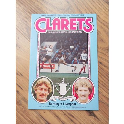 1983 League Cup Semi Final - Burnley vs Liverpool
