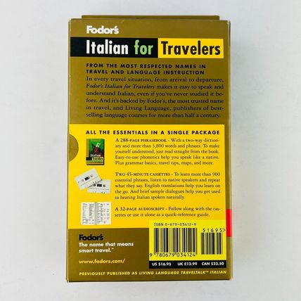 Italian for Travelers Fodors Living Language Inc Staff Fodor's Travel Pack