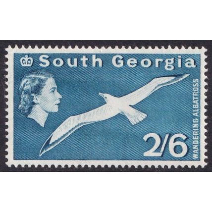 South Georgia QEII 1963-69 2s6d Blue Wandering Albatross SG12 Mint MH