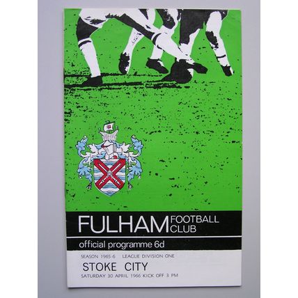 FULHAM v STOKE CITY Div1 30/04/1966