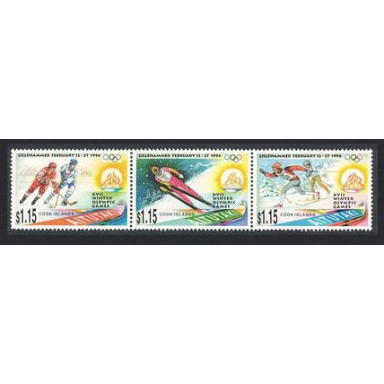 Aitutaki Winter Olympic Games Lillehammer 3v Strip 1994 MNH SG#658-660