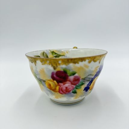 Antique T&V Limoges France Roses Gold Gilt Hand Painted Edwardian Age Tea Cup
