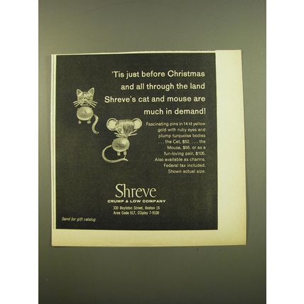 1961 Shreve Crump & Low Jewelry Advertisement - Tis just befor Christmas