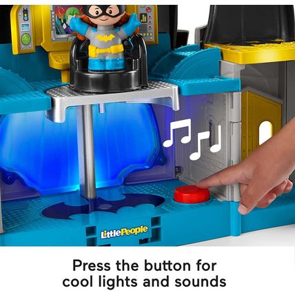 DC SUPER FRIENDS Fisher-Price Little People Toddler Toy Deluxe Batcave Playset w