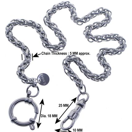 Stainless Steel Pocket Watch Chain Albert Chain Spiga Chain Swivel Clasp
