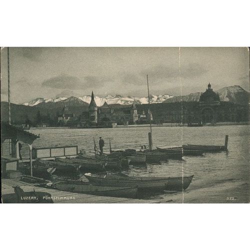Antique Switzerland Postcard - Luzern - Fohnstimmung 1923