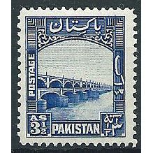 Pakistan 1948 SG32 3 1/2a Bright Blue Mounted Mint ..