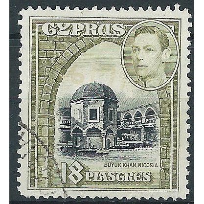 Cyprus 1938 SG160 18pi Black & Olive-Green Fine Used .. ..