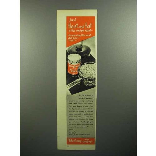 1945 Van Camp's Pork and Beans Ad - Heat and Eat