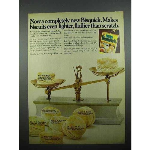 1969 Betty Crocker Bisquick Biscuit Mix Ad - Fluffier