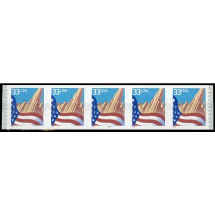 3281 33c U.S. Flag Over City Very Fine MNH PNC 4444A/5 P0908