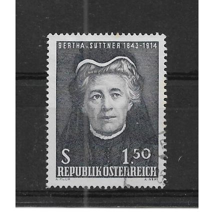 Austria.60th Anniv Nobel Peace Prize von Suttner (writer) stamp.Fine Used.Aug22