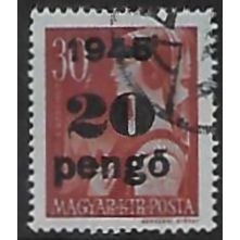 Mi 816: 20 P. on 30 f. brown-red Surcharged Defin.: Hungarian Women, wmk. X