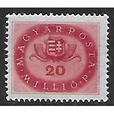 Mi 903: 20 Millió P. carmine Definitive Stamp: State Arms, wmk. IX B2